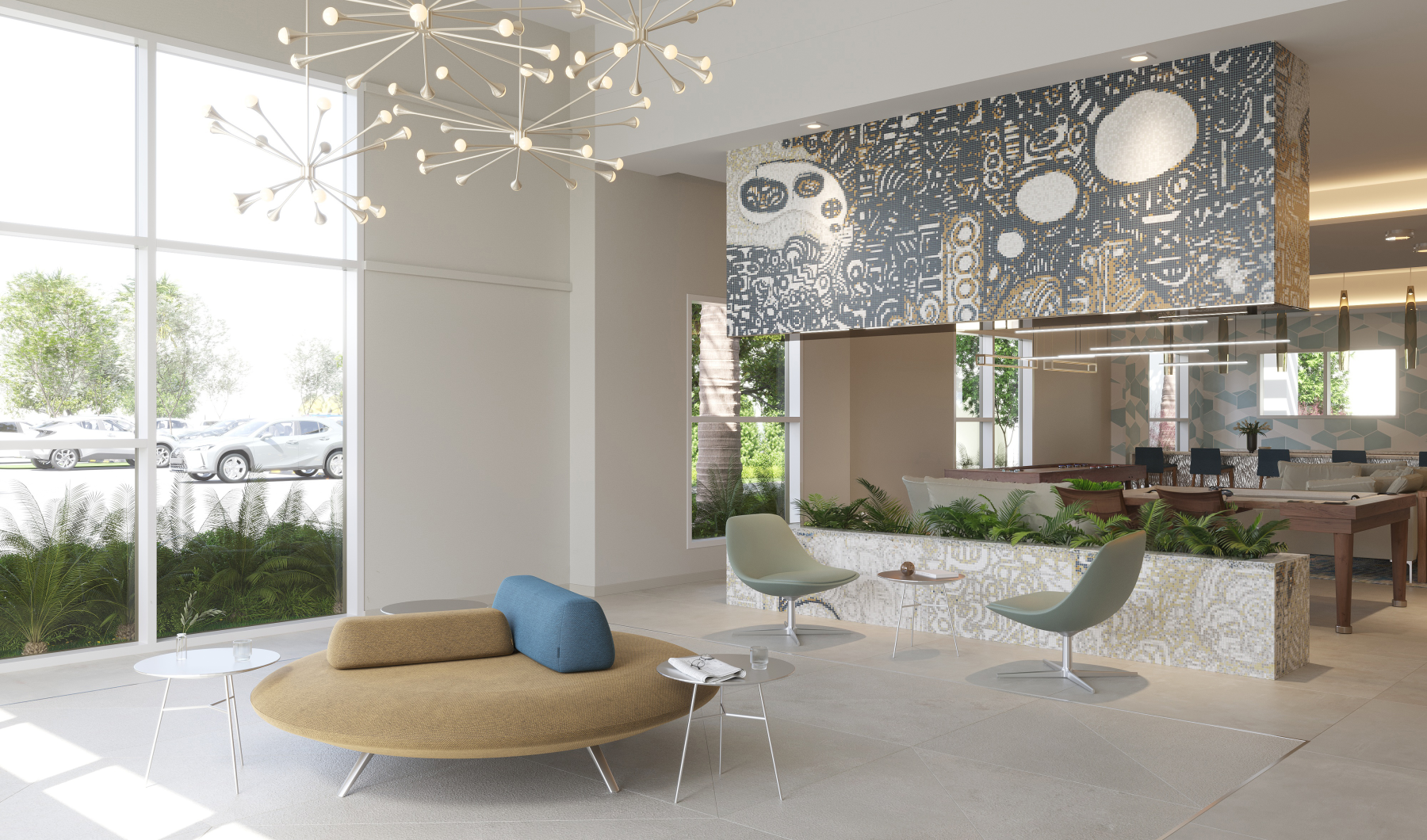 rendering of a clubhouse interior 
